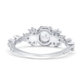thumbnail image 5 of Art Deco Wedding Engagement Ring Round Simulated CZ 925 Sterling Silver Size 9, 5 of 5