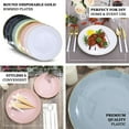 Efavormart 10 Pack | 8" Glossy Dusty Rose Round Plastic Dinner Plates With Gold Rim, Disposable ...