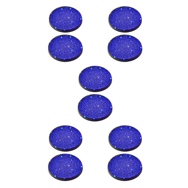 Sidaley 2 uds., portabotellas de plástico para automóvil, alfombrilla portátil a la moda, almohadilla de diamantes de imitación lavable Blau 5piezas