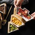 thumbnail image 3 of Christmas Tree Ceramic Dish Tray Porcelain Removable Snack Platter Cookie Plates Holiday Party Dessert Dinnerware, 3 of 6