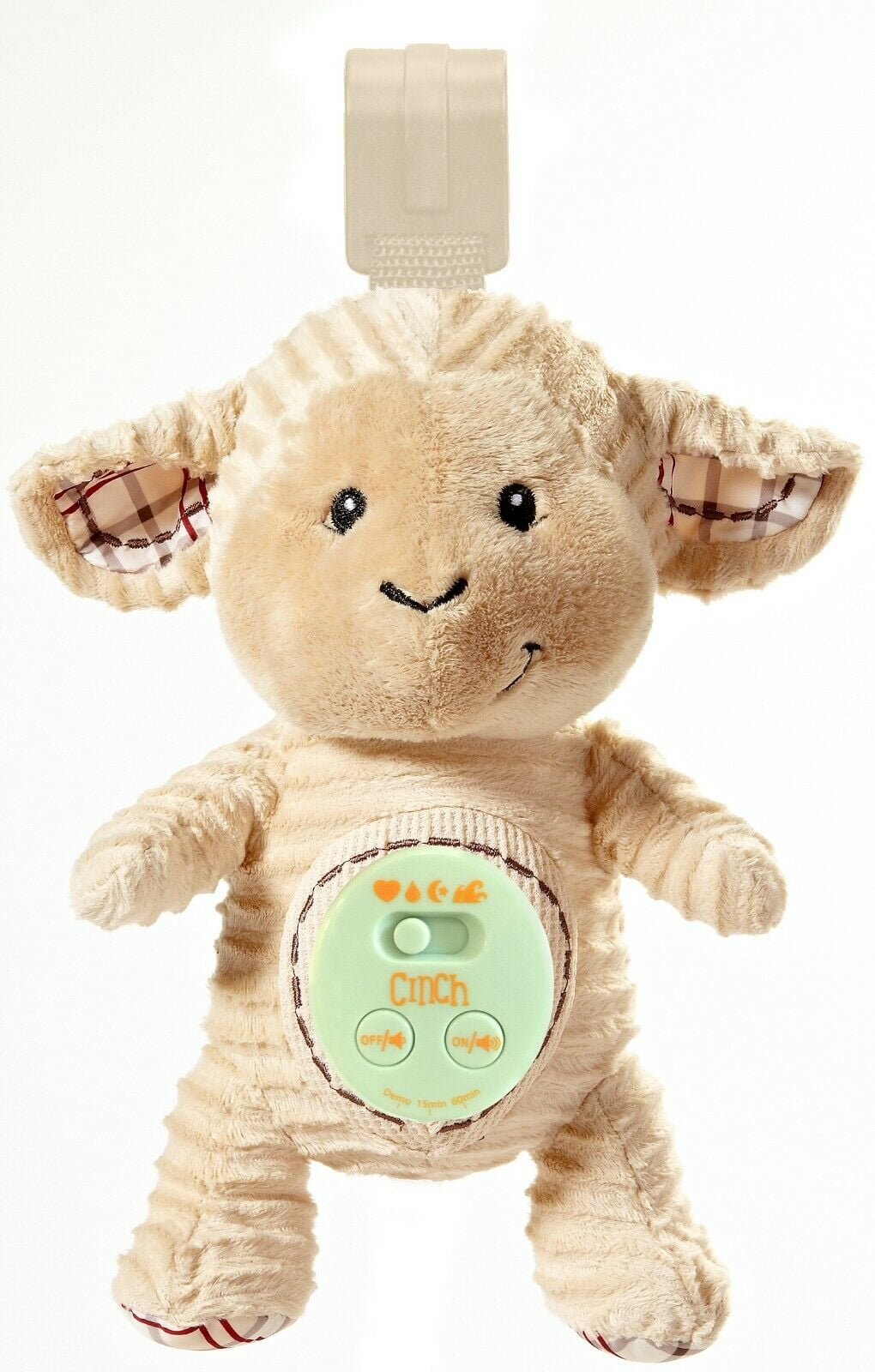 Cinch by dexbaby Plush Mini Lamb - Sleep Aid Womb Sound Soother w/Playard and Crib Attachment