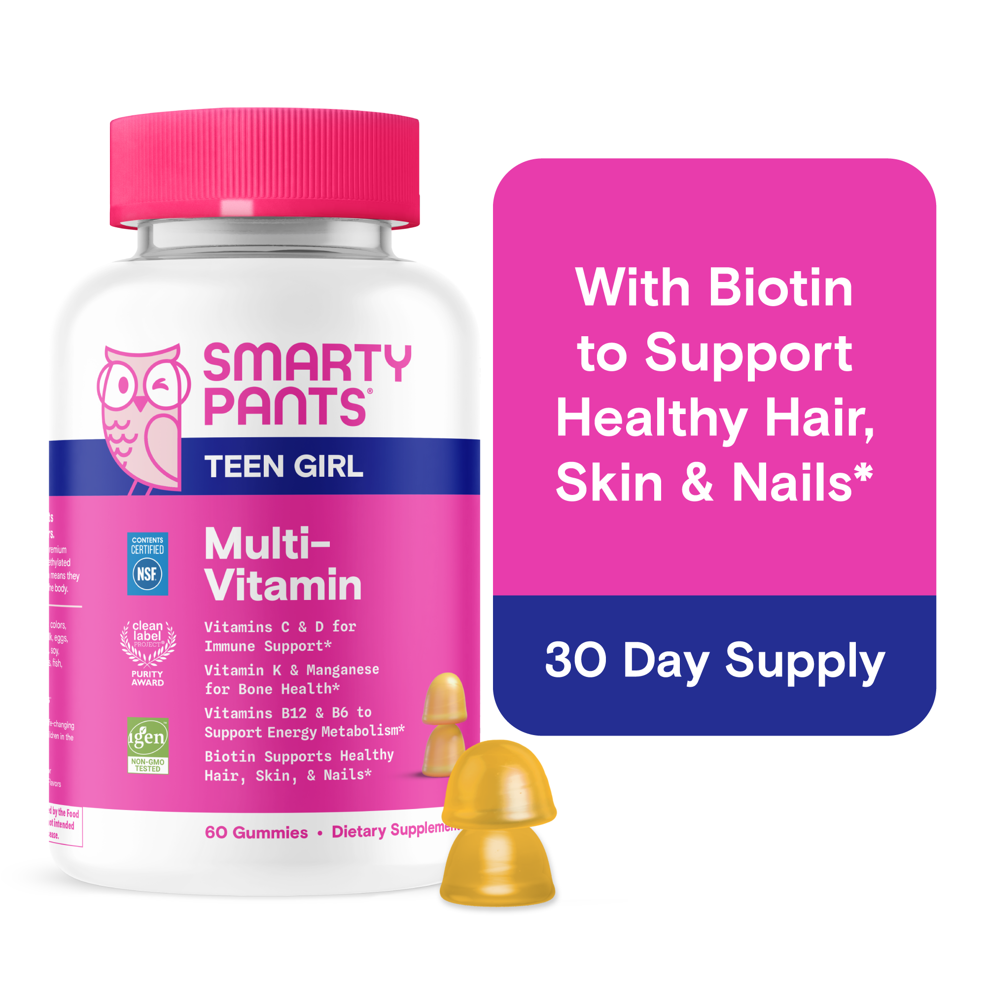 SmartyPants Teen Girl Multivitamin Gummies, 60 Count photo 1