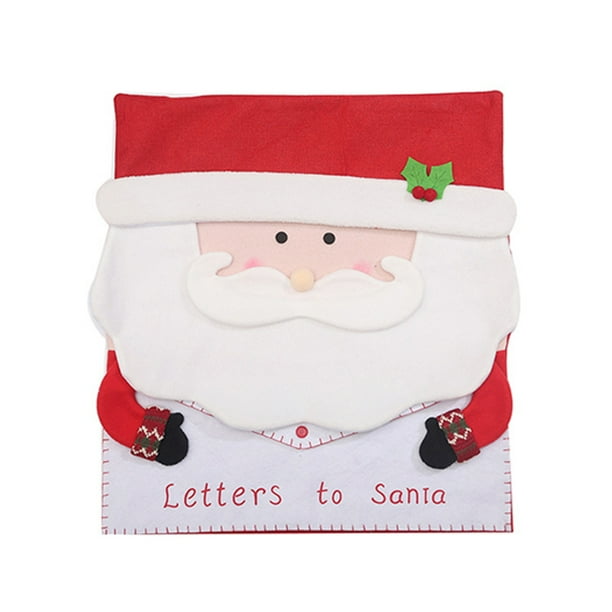 Inteprter Funda para silla de comedor de Navidad, sobre, Navidad, Papá Noel, muebles a prueba de polvo, funda de forro polar para fiesta en Kits de decoración para fiestas Papá Noel