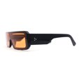 thumbnail image 4 of Square Futurist Shield Narrow Rectangle Flat Top Plastic Sunglasses Black - Orange, 4 of 4