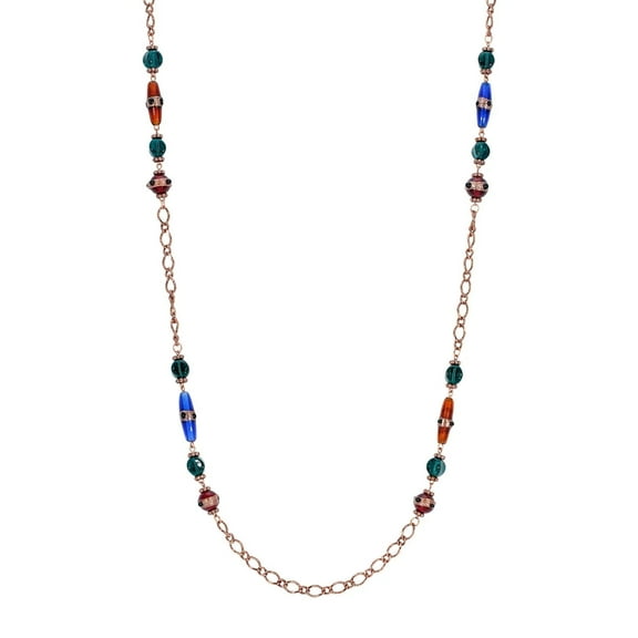 1928 Jewelry Bohemian Multi Color Strandage Necklace 36