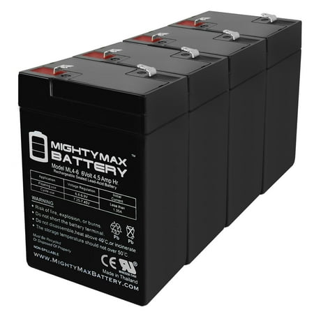 6V 4.5AH SLA Replacement Battery for Douglas Guardian DG6-4E - 4 Pack
