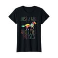 thumbnail image 1 of Just A Girl Who Loves Horses Horseback Riding Lover Women T-Shirt V1, 1 of 4