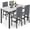 White & Grey, variant on Cvortll 5 Piece Dining Table Set, Kitchen Table and Chairs Set for 4 with Faux Marble and 4 Velvet Upholstered Dining Chairs for Home, Restaurant, Black & Black