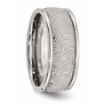 thumbnail image 4 of Stainless Steel Polished And Textured 9mm Rounded Edge Ring (Size 12) Made In China sr395-12, 4 of 4