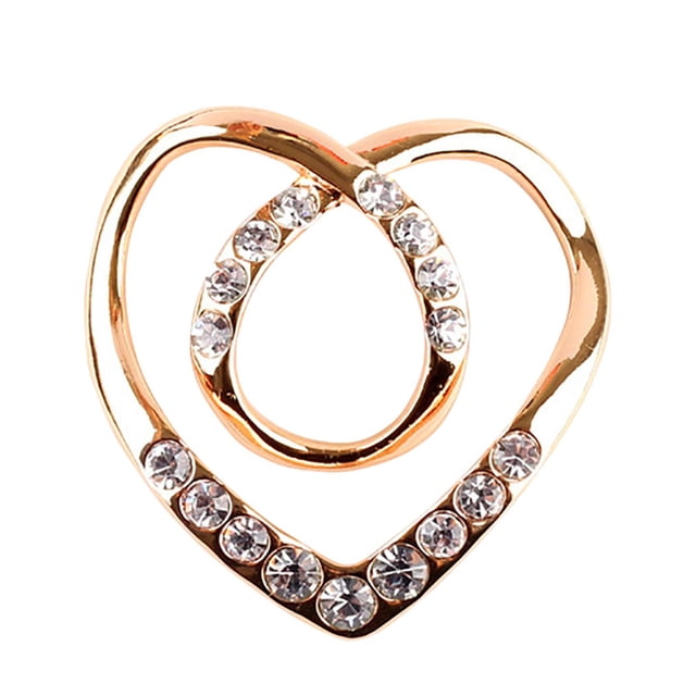 Bangcool Scarf Clip Fashion Rhinestone Heart Shape All-match Scarf Ring Scarf Buckle