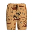 thumbnail image 4 of Naloa Brown Mushrooms Men's Short Pajama Pants, Lounge Comfort Shorts with Elasticized Waistband and Side Pockets - X-Large, 4 of 9