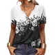 thumbnail image 3 of Camiseta con cuello abotonado para mujer, camiseta de verano con cuello abotonado para mujer, camiseta estampada para mujer, camiseta con cuello en V para mujer, diseño fácil de usar, 3 of 5