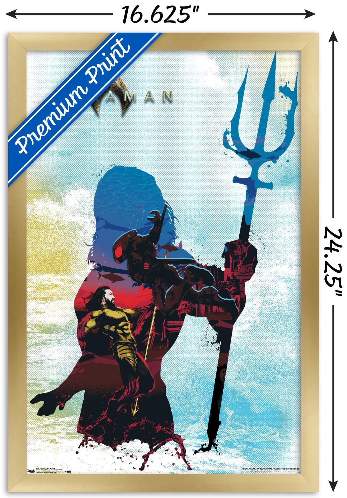 DC Comics Movie - Aquaman - Arthur Silhouette Wall Poster, 14.725" x 22.375", Framed