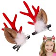 thumbnail image 3 of Christmas Hair Clips | Cute Reindeer Antlers Hair Pins | Deer Horn / Ears Christmas Accessories Hairpin for Women Kids Girls Holiday Party, 3 of 9