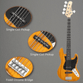 thumbnail image 6 of Tcbosik 5 String Electric Bass Guitar, Full-Size Right-Handed Bass Kit with Bag, Strap, Plectrum, Amp Wire and Wrench Tool, Transparent Yellow, 6 of 8