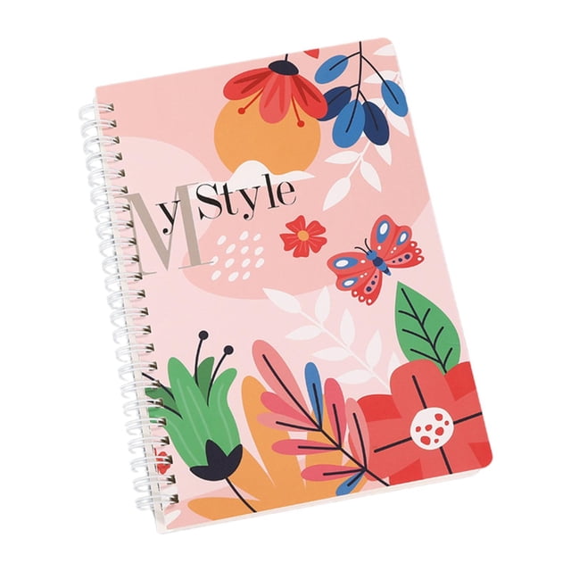 Spiral Notebook 5.98inchx8.27 pulgadas 96 hojas de hojas de cuaderno forrado para la escuela de oficina Flores