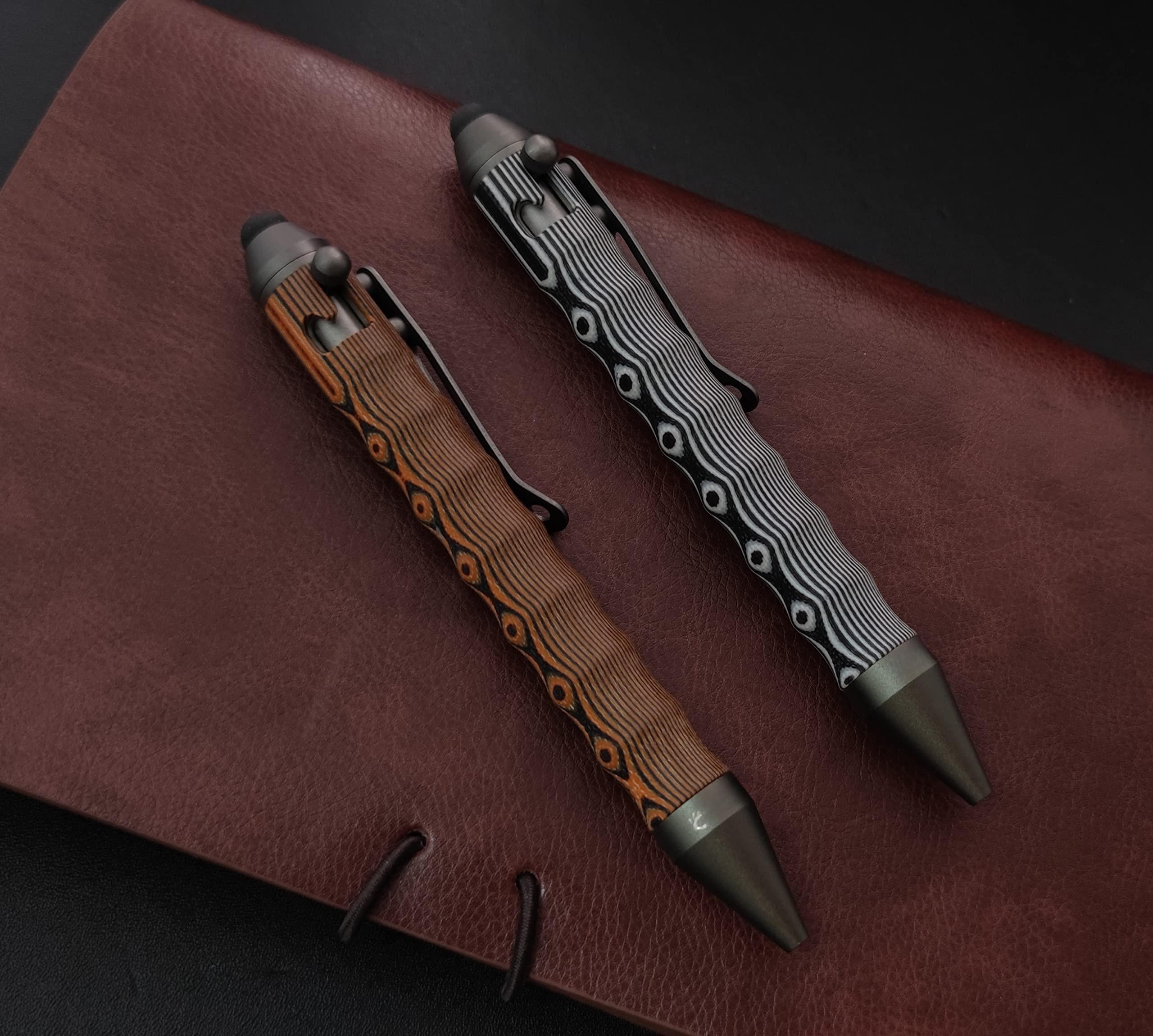 Bolt Action Touch Screen Ballpoint Pens Orange/Black Refillable EDC