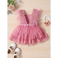 thumbnail image 3 of Arvbitana Toddler Girls Summer Lace Floral Dress Feather Sleeve Princess Clothes for Festival, Party, 3 of 7