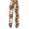 thumbnail image 5 of Hearthz Easter Soft Pajama Pants for Women Bunny Egg Hunt Print Women's Pajama Bottoms Drawstring Straight Leg Womens Lounge Pants, 5 of 6