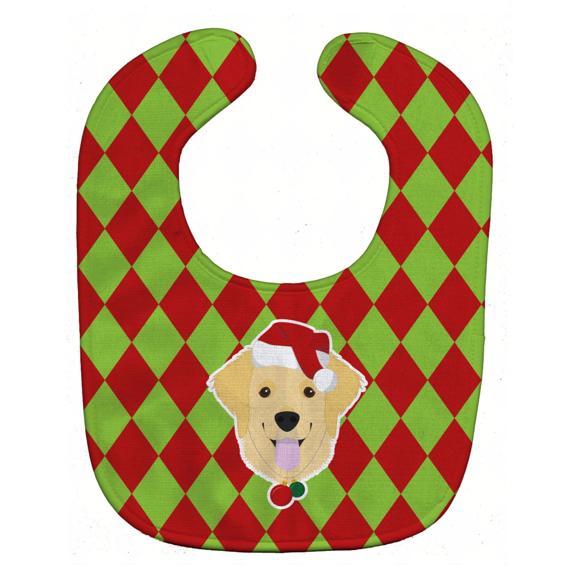 Carolines Treasures BB5987BIB Christmas Golden Retriever Baby Bib