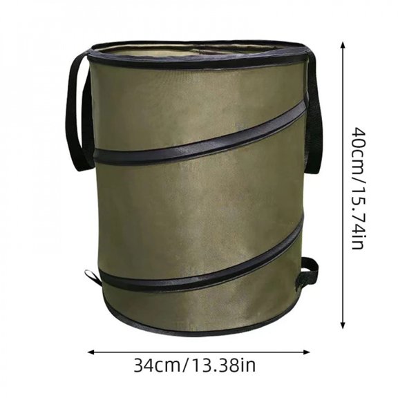 Garbage Storage Trash Bag Portable Collapsible Pop Up Garden Leaf Trash Can Flowers And For Garden Camping Grass Bin