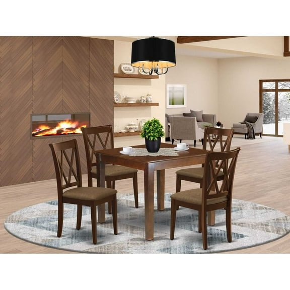 East West Furniture Dining Room Set Mahogany, OXCL5-MAH-C