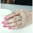 thumbnail image 2 of Women Tri Colors Tone Interlocked Rolling Wedding Band Ring, 2 of 3