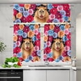 thumbnail image 2 of Yuyamidu Capybara Kitchen Curtain Valance and Tiers 3 Panel Set Cute Bathroom Window Curtain with Rod Pocket Polyester Privacy Curtains Tiers for Windows Gift for Friends, 2 of 5
