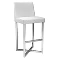 thumbnail image 1 of Sunpan Howard 29.25" Contemporary Faux Leather Barstool in White, 1 of 4