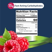 TRUEplus Glucose Tablets, Chewable, Raspberry Flavor, 15g Fast-Acting Carbs, 50 Count