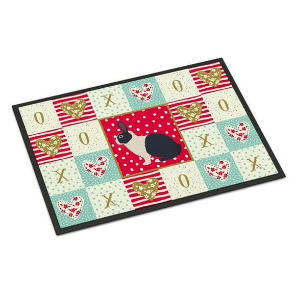 Caroline's Treasures CK5385MAT Dutch Rabbit Love Door Mat, Indoor Rug or Outdoor Welcome Mat 18x27 Doormat, 27"L x 18"W,