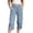 4Light Blue27, variant on Girls Casual Solid Color Elastic Waist Capri Pants With Pockets For Play And Everyday Comfort Calf Length Leisure Kids Trousers