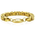 thumbnail image 3 of Crucible Jewelry Men's Gold Plated Stainless Steel Byzantine Chain Bracelet (11mm) - 9", 3 of 5