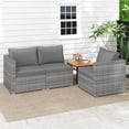 thumbnail image 6 of Costway 3PCS Patio Sectional Sofa Set, PE Rattan Modular Couch Furniture Set with Cushions Gray + Mix Gray, 6 of 10