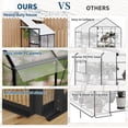 thumbnail image 3 of 4x4FT Lean-to Greenhouse – Walk-In Outdoor Garden Plant Shelter with Adjustable Roof Vent, Sliding Door, Sturdy Aluminum-Steel Frame, All-Season Plant Protection, Green-4x4FT, 3 of 7