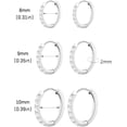 thumbnail image 3 of Stainless Steel Weddig Party Eternity Style Cuff Huggie Earrings, 3 of 6