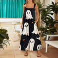 thumbnail image 5 of WTOBBY Women's Cotton Jumpsuit with Sleeveless Cut and Halloween Printed Pattern, Casual Relaxed Fit for Summer Comfort and Easy Movement,BlackL, 5 of 5