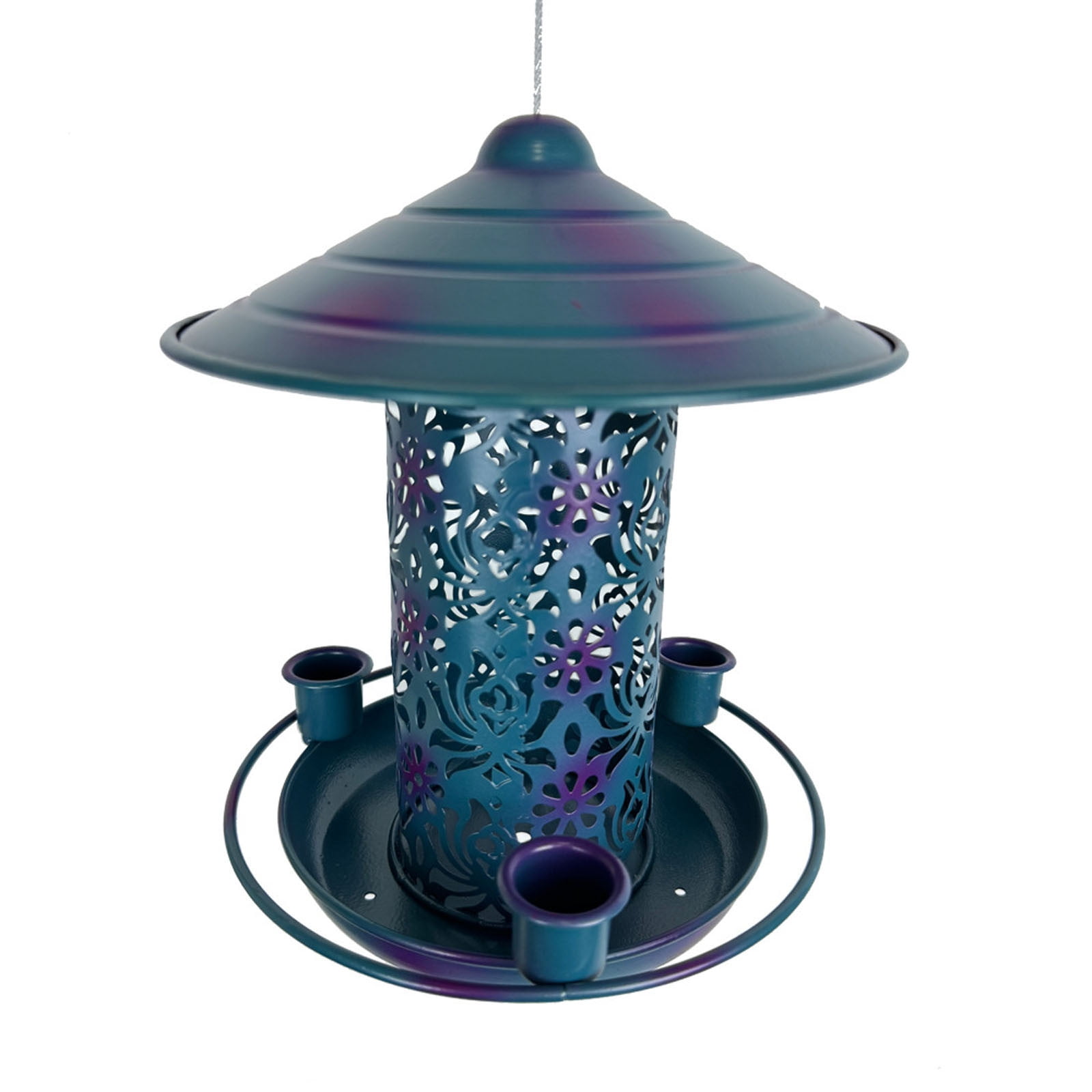 SPOORYYO Hummingbird Feeder for Outdoors, Hanging Garden Feeder with Water Reservoir, Decorative Metal Feeder for Courtyard and Patio