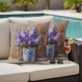 thumbnail image 2 of Outdoor Pillow Cover Lavender Set of 2 Waterproof Throw Pillowcases Wood Grain Decorative Patio Furniture Pillows for Couch Garden Indoor & Outdoor Use, 2 of 9