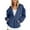 Navy, variant on Womens Coats Outerwear Winter Women's Casual Color Zip Hood Long Sleeve Pocket Jacket Blouse
