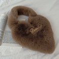 thumbnail image 1 of Bolso de mano peludo para mujer, Bolso de citas diario con forma de corazón suave, lindo, a la moda para chicas, 1 of 6