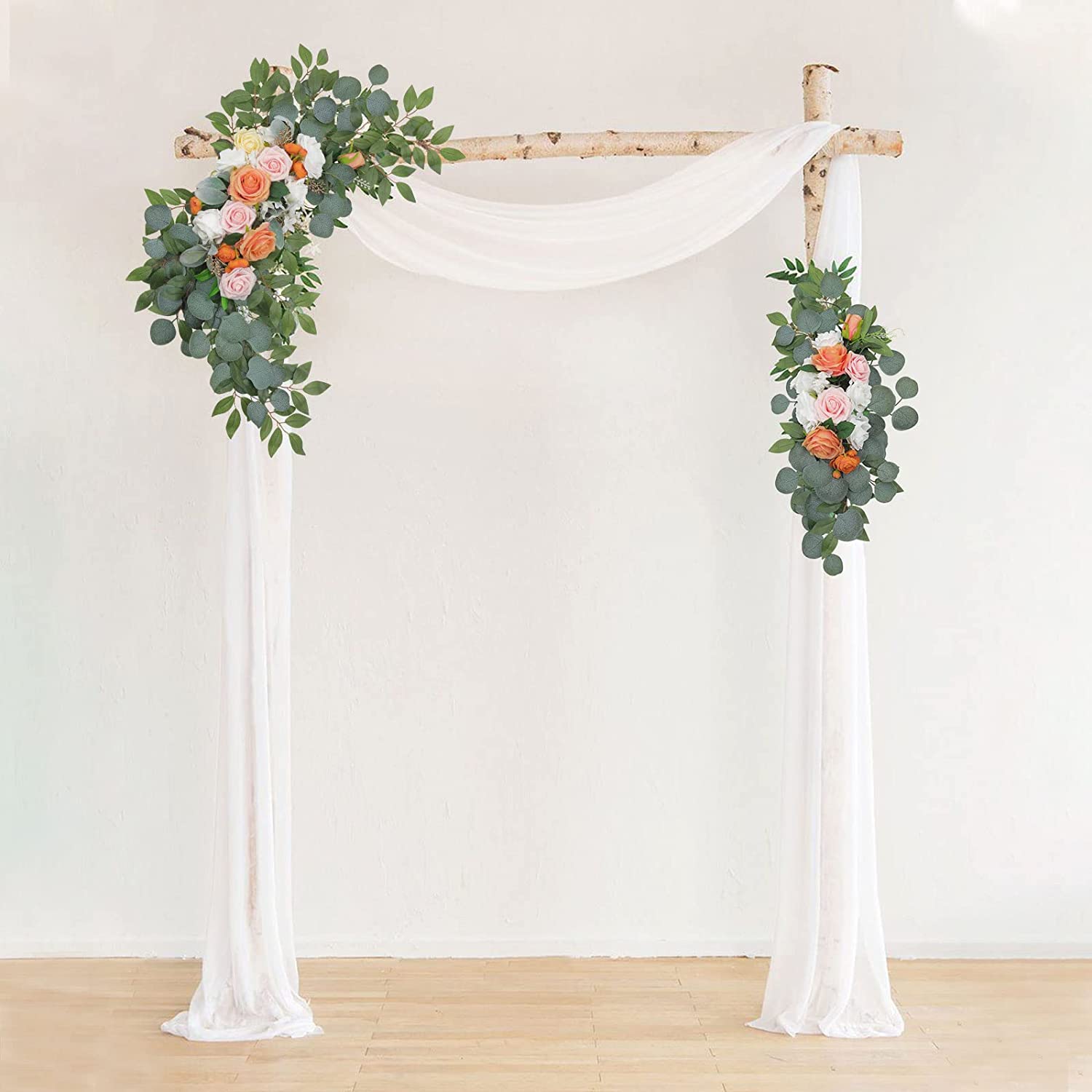 Lookein Artificial Flowers Wedding Arch Decoration Kit (Pack of 3) 2pcs A 