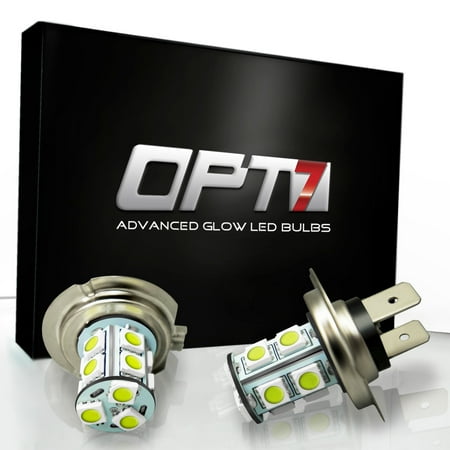 opt7 show glow h7 led fog light bulbs 13 smd 10000k deep blue