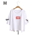 thumbnail image 1 of Camiseta casual de mujer con cuello redondo, media manga, blusa de algodón suelta para chica Jumpingount AP001743-10, 1 of 7