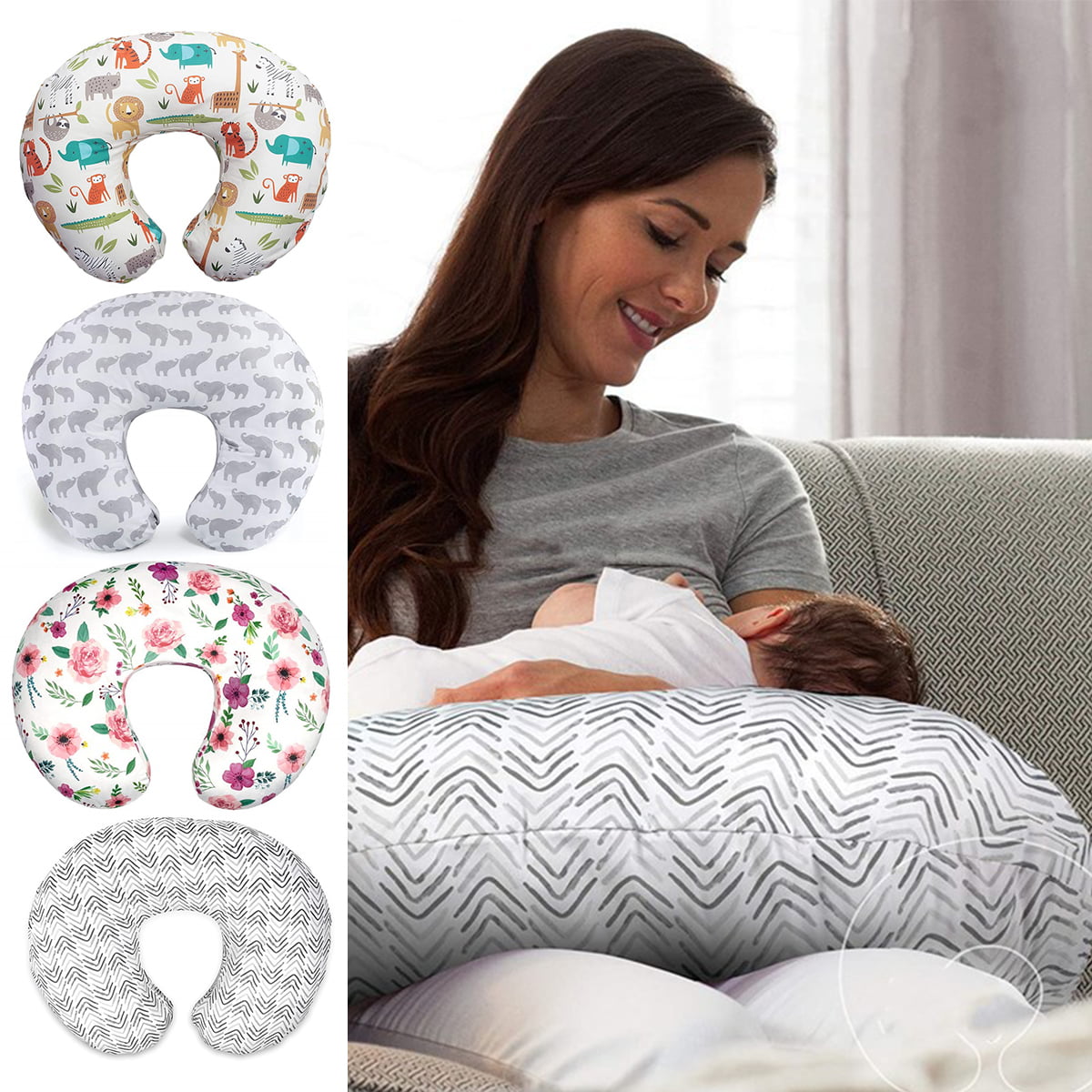 Newborn Bed Sheets Reusable Cotton Slipcovers for Toddler Bassinet Infant Nest Travel Cot Pillow Cushion Pink Baby Lounger Cover