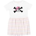 thumbnail image 3 of Inktastic Pink Pirate Skull Girls Toddler Dress, 3 of 5
