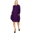 thumbnail image 4 of Pastel by Vivienne Women's Side Drape Dress with Hoody Plus Size Eggplant XXX-Large, 4 of 4
