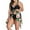 Green-red, variant on Women Two Pieces Swimsuit with Shorts Floral Printed Halter V-Neck Flowy Skirt Plus Size