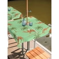 thumbnail image 2 of Outdoor Tablecloth with Umbrella Hole for Patio/Picnic/Party/Camping, Desert Camels Waterproof Table Cloth Square Cover Washable, Tropical Date Palm Trees Animal Green (54"x 54"), 2 of 8