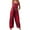 Red, variant on Jumpsuits for Women Summer Fashion Rompers Landscape Floral Printed Playsuits Pocket Button Camisole Jumpsuits Casual Overalls